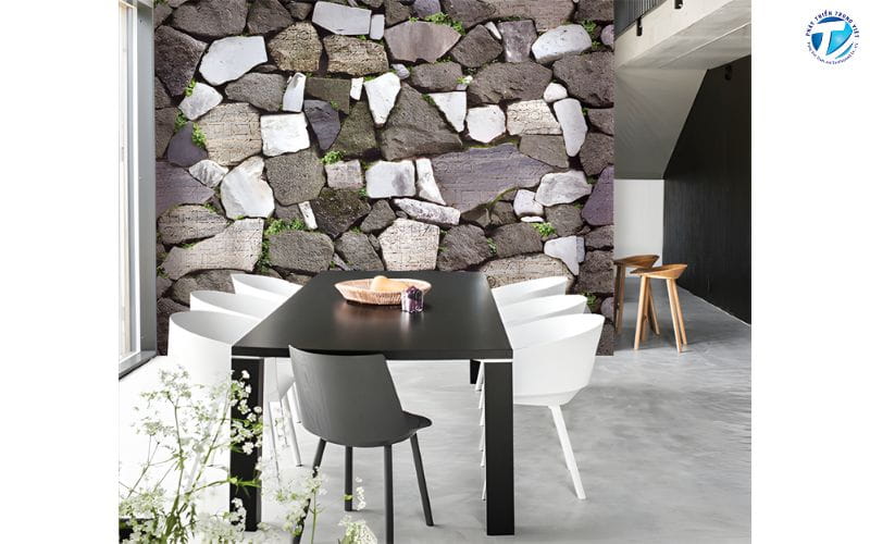 Mẫu decal dán tường texture 3D